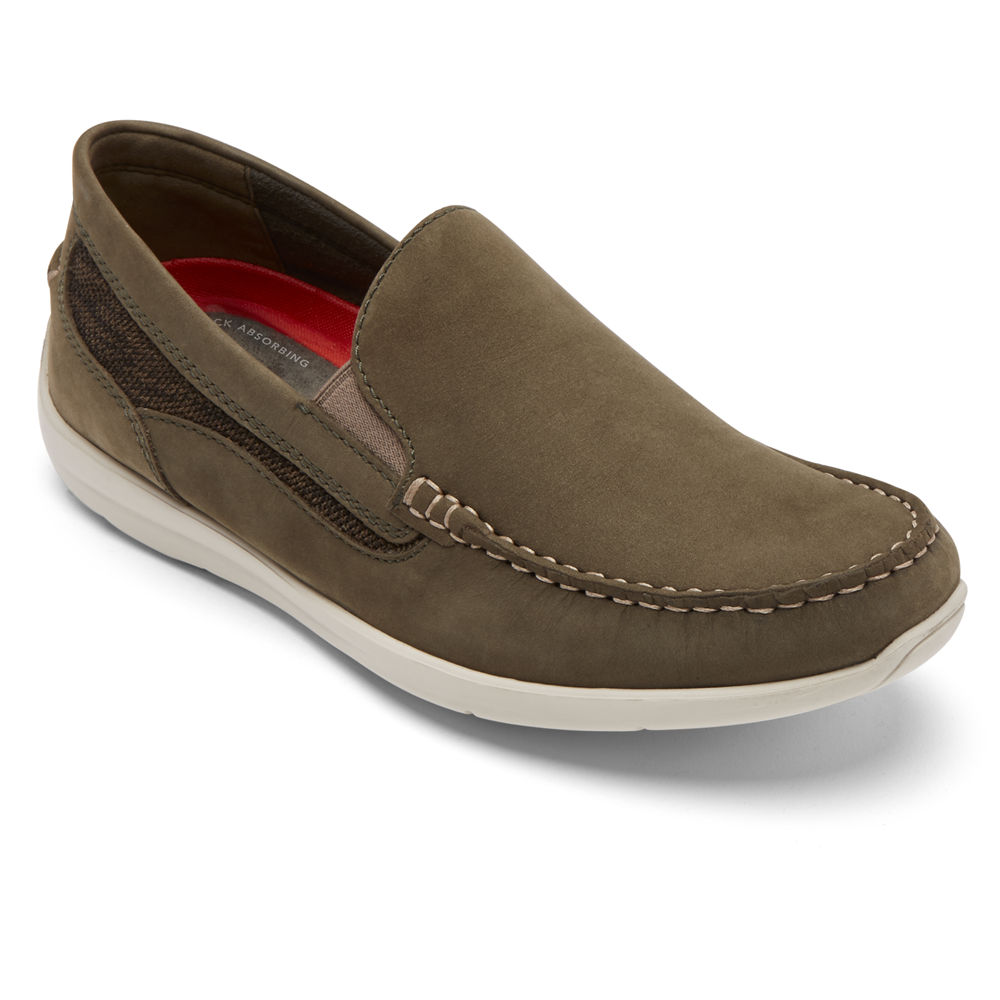 Rockport Singapore Mens Slip-On - Cullen Venetian Dark Olive - VY7643192